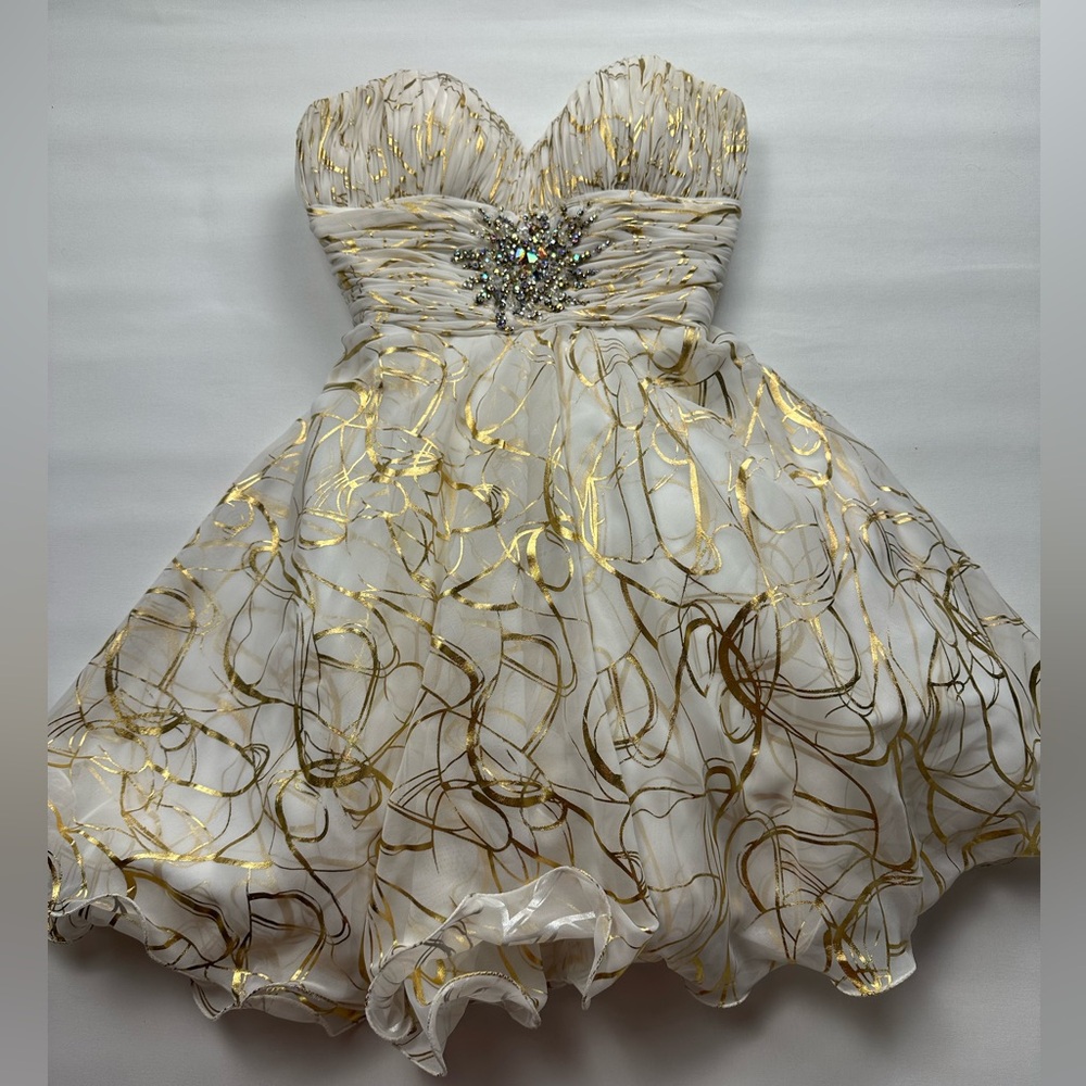 Mac Duggal Couture strapless sweetheart formal mini dress size 2